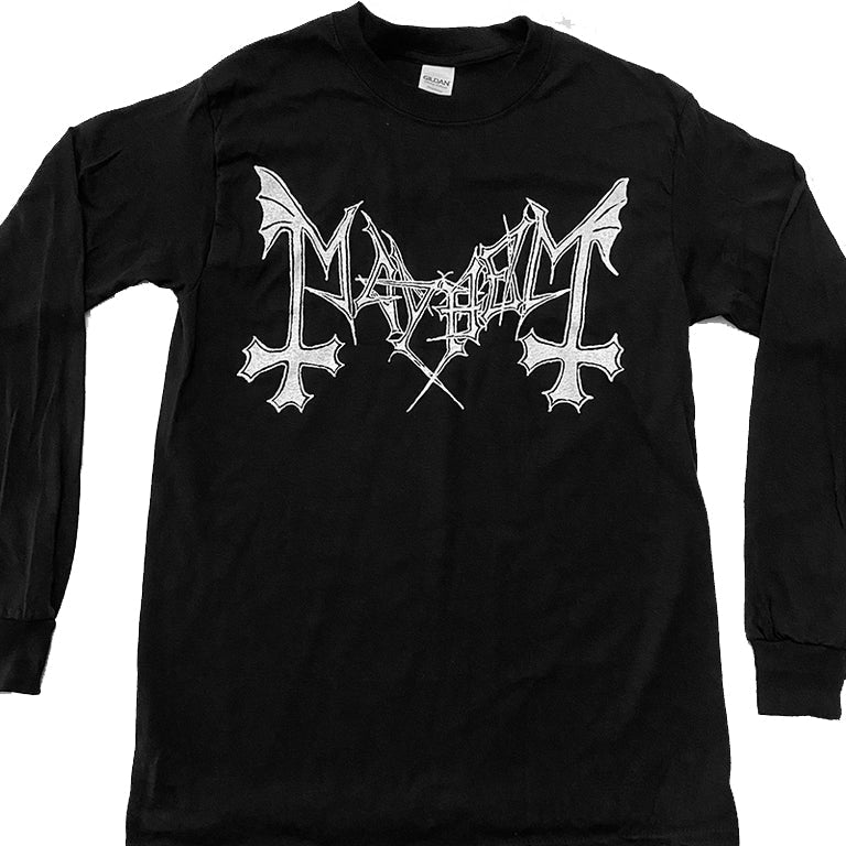 Mayhem logo Long Sleeve Red T-shirt – necroharmonic