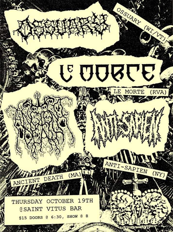 Ancient Death Metal in NYC for 1st time !  October 19th 2023