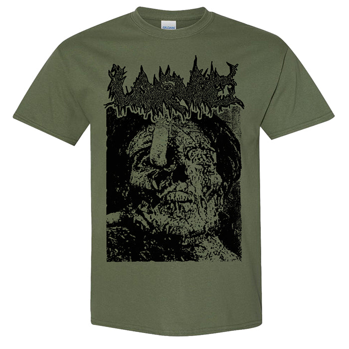 Larvae  " Lust for the Dead " T-shirt on Military Green