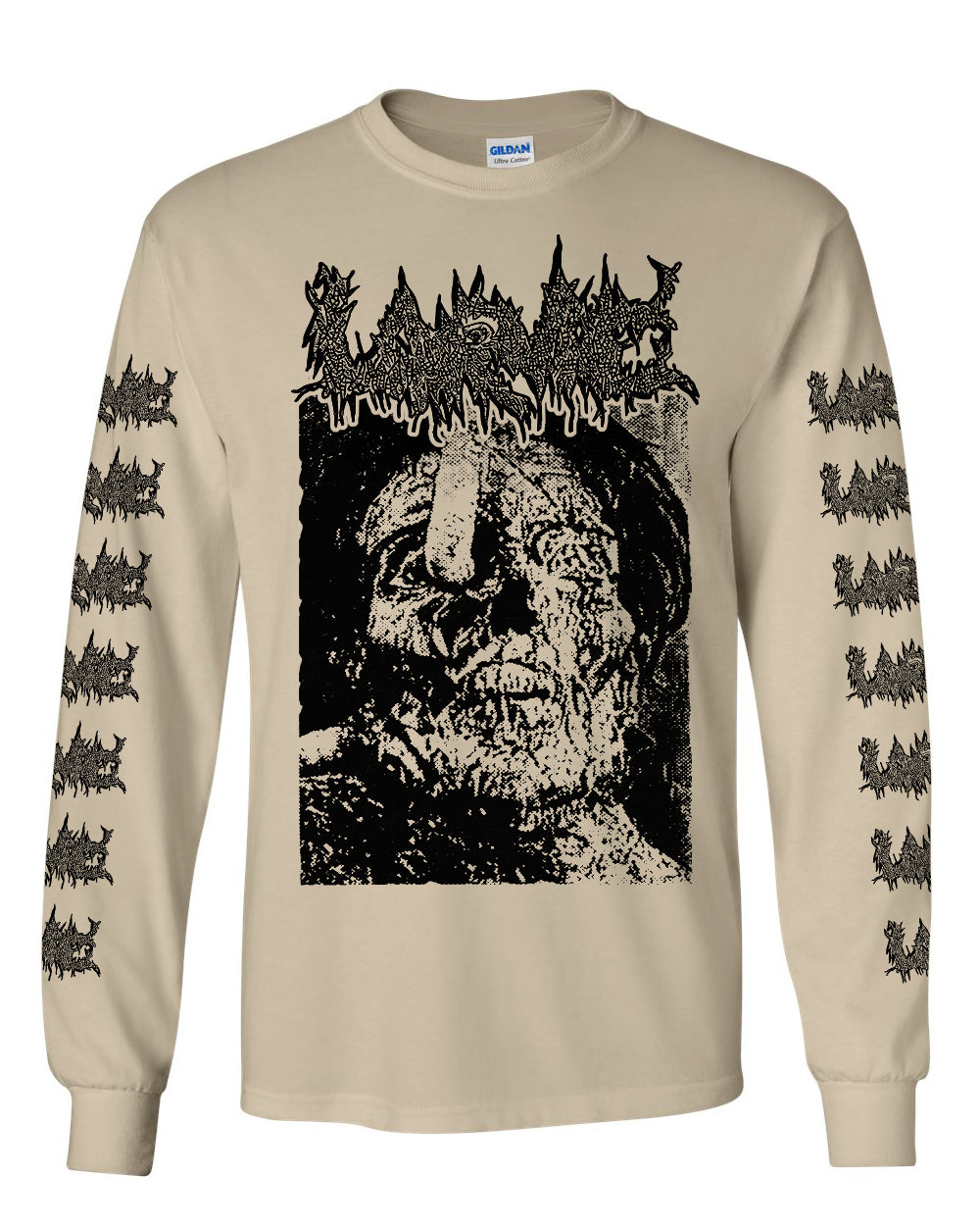 Larvae  " Lust for the Dead " Longsleeve Sand T-shirt with Sleeve prints