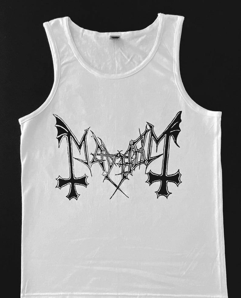 Mayhem " Logo " Men's White tank top