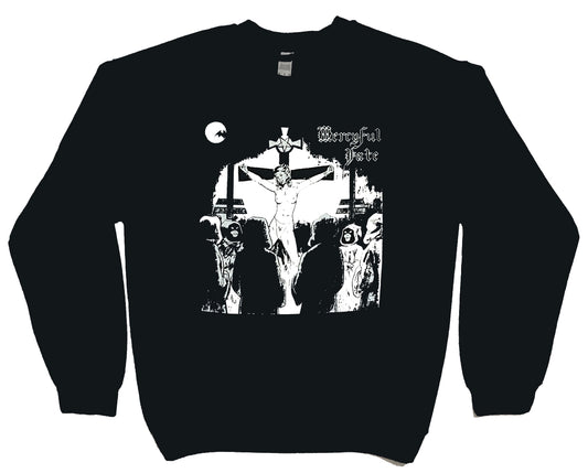 Me fate crewneck fleece sweatshirt BLACK DEATH METAL