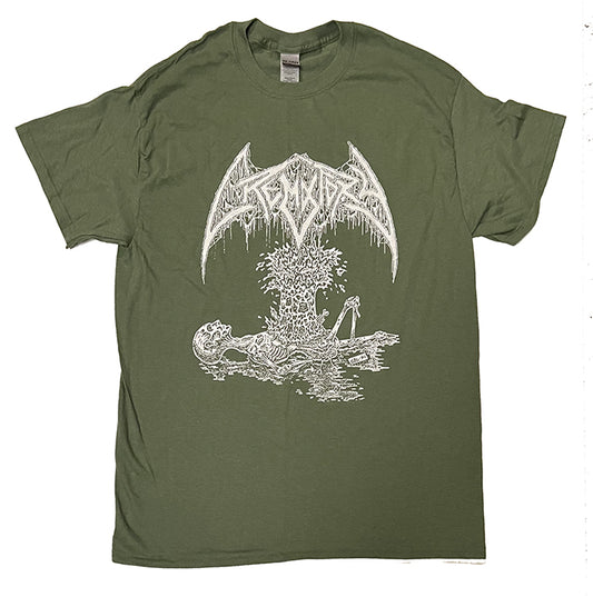 Crematory " Exploding Chest " T shirt  Military Green