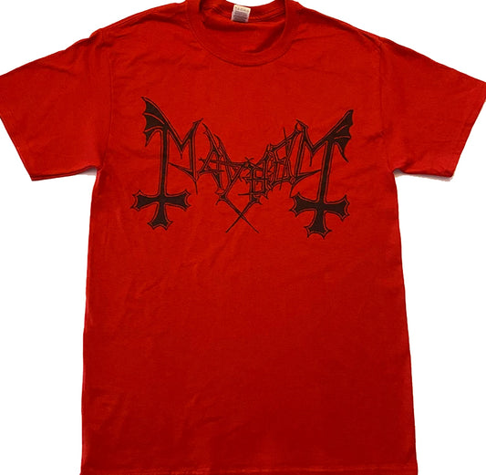 Mayhem " Logo " Red T shirt