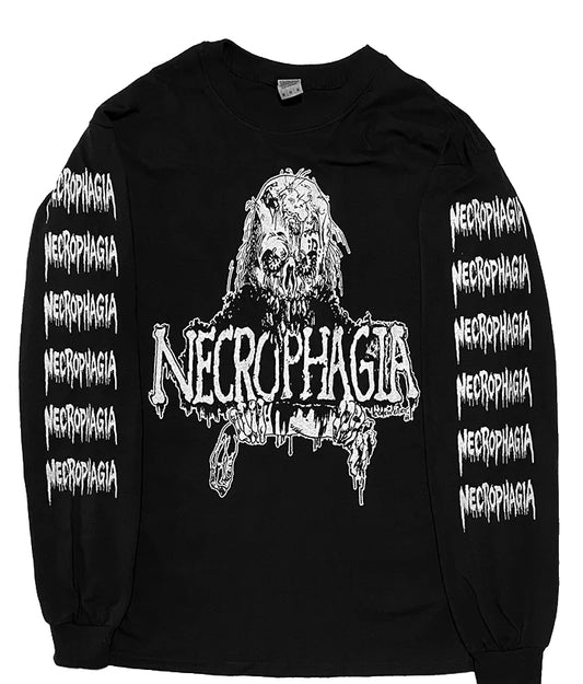 Necrophagia " Death Is Fun " Long Sleeve T-shirt with Logo Sleeve print