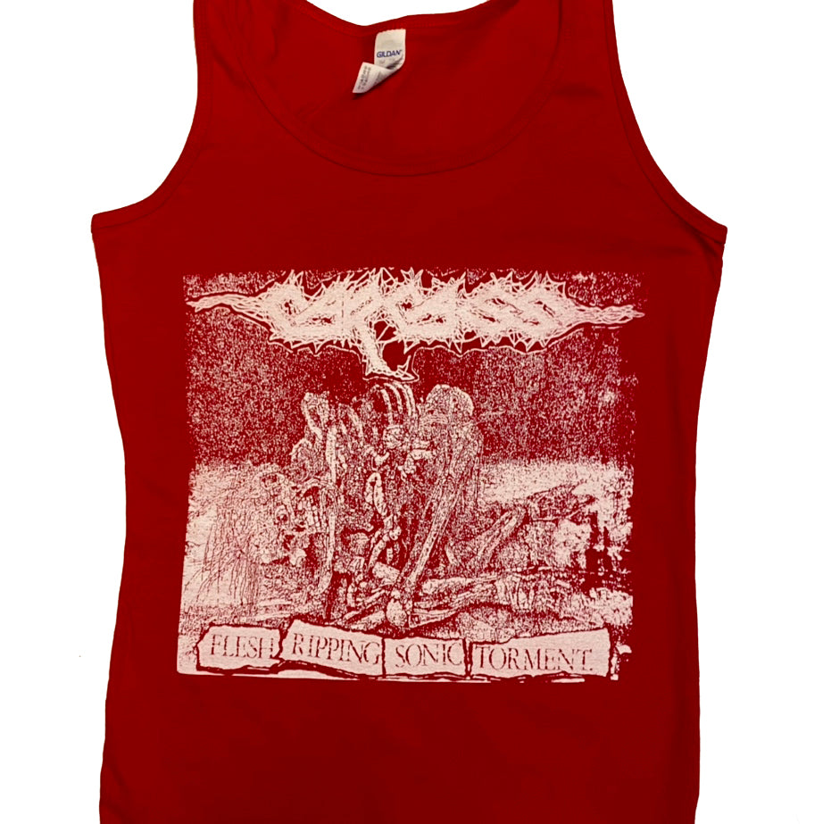 Carcass "Flesh Ripping Sonic Torment " ladies Tank top red death metal grindcore