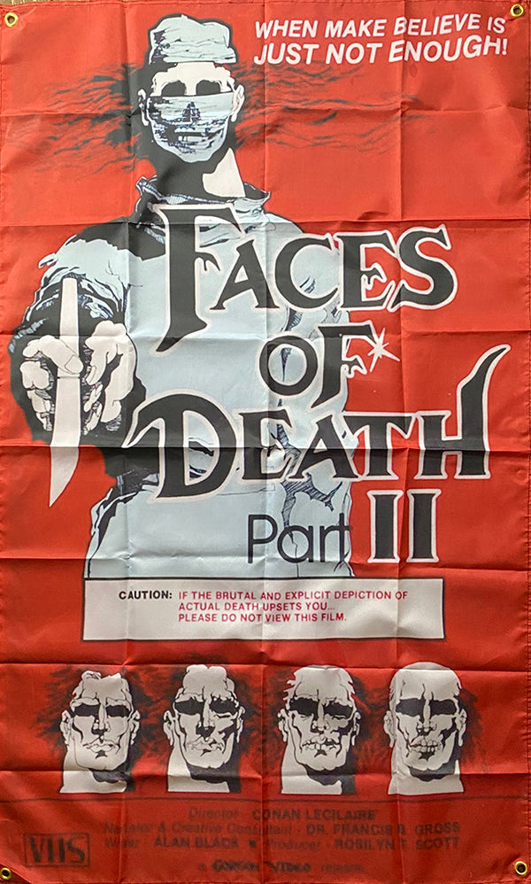 Faces Of Death part 2 - Flag / Banner / Tapestry true dath month film 