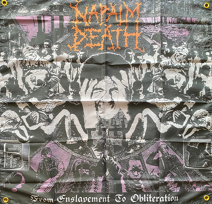 Napalm Death " From Enslavement To Obliteration " Flag / Banner / Tapestry